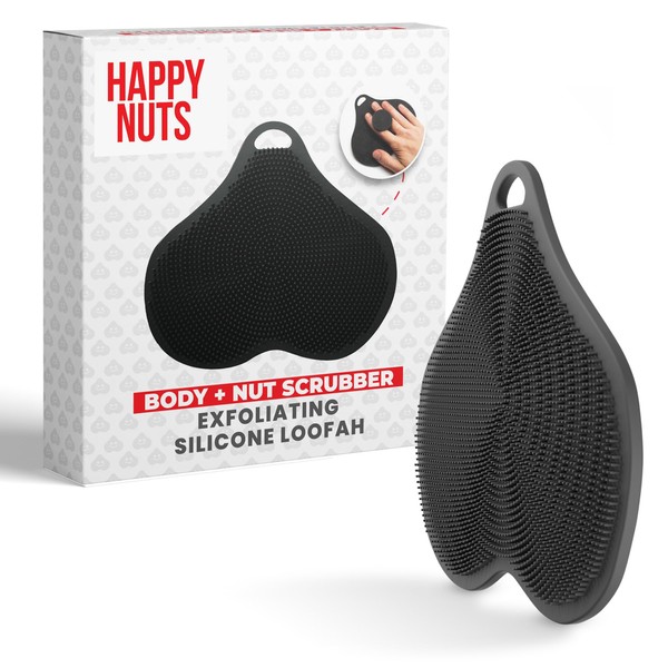 Happy Nuts Body and Nut Scrubber for Men - Perfect Shower Accessory for Exfoliating & Hygiene, Men's Silicone Bath Scrubber and Body Buffer