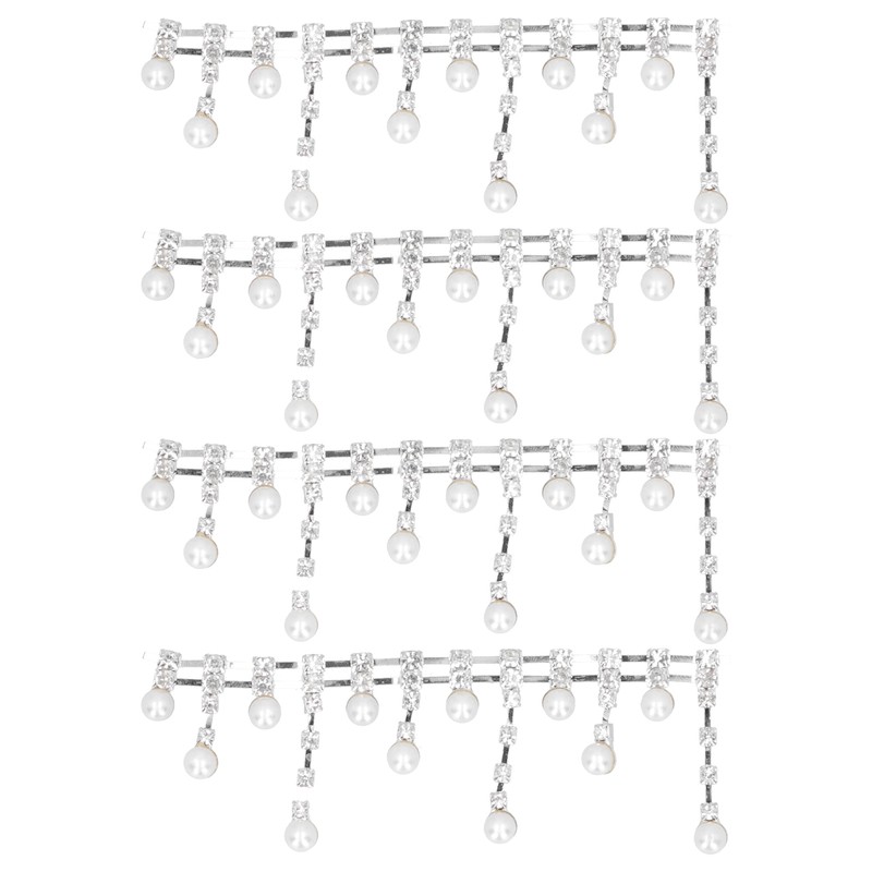 4Pcs Crystal Claw Chain Trimming Fringe Simulation Diamond Chain for