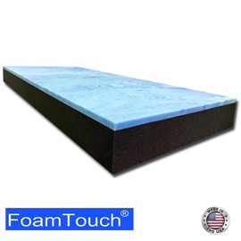 FoamTouch 8'' x 36" x 80'' Gel Memory Foam Over Charcoal Foam, 1" Gel Memory Foam Over 7'' High Density Charcoal Foam, Couch Cushion, Seat Cushion, Wheelchair Cushion, Bench Cushion…NO Cover