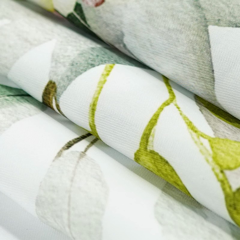 kampdream Green Eucalyptus Plant Shower Curtain, Watercolor Leaves On The
