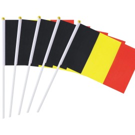 Kind Girl 25 Pack Hand Held Small Mini Flag Belgium Flag Belgian Flag Stick Flag Round Top