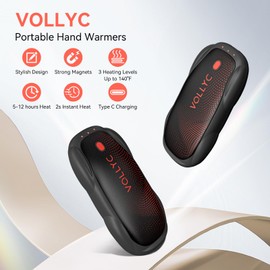 VOLLYC Magnetic Hand Warmers Rechargeable 2 Pack,Portable Car-Shape Electric Hand Warmer for Outdoor,Hunting,Camping,Golf,Hiking,Travel,Gifts for Men and Women as Hunting Accessories or Camping Gear