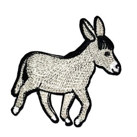 Cute Gray Donkey Horse Pony Animal Cartoon Embroidery Patch Embroidered Applique Patches for Arts Crafts DIY Decor, Jeans, Jackets, Clothing, Bags, Caps (12)