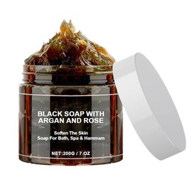 Moroccan Black Soap,Moroccan Soap,M-oroccan Body Scrub,Black So-ap Dispenser Bathroom,Exfoliating Shower Gel For Soft Skin,Deep Cleaning For Whole Body,Organic Long Lasting Fragrance Cleansing