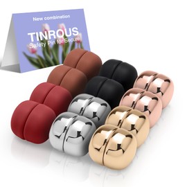 Tinrous 12 Pairs Strong Magnetic Hijab Pins for Women | No-Snag Pinless | Multi-Use Hijab Scarf & Clothing Clips | Premium Shiny & Matte Set (Strong Hold, No Damage to Fabric)