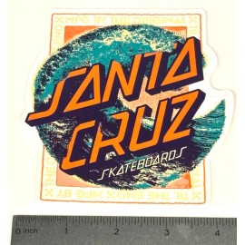 Santa Cruz Skateboard Sticker, Large Dealer Window Display Label Part# 522-4425