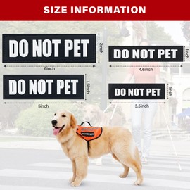 Removable Service Dog Patches, 2Pack Black Vest Patches for in Training Dog, Harness Patches with Hook Backing, DO NOT PET-S