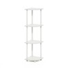 Furinno Turn-N-Tube 4-Tier Corner Display Rack Multipurpose Shelving Unit, White/White