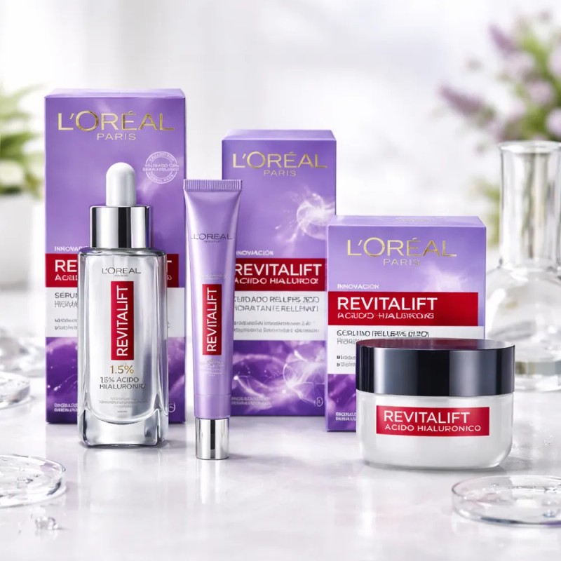 Kit Loréal Revitalift Ácido Hialurónico Suero + Crema + Ojo