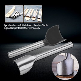 ZJchao Half-Round Punch Cutter, 7pcs DIY Leather Carft Belt End Half Circle Angle Corner Cutter Strap Wallet Tool 10-40mm