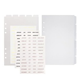 MultiBey A5 Binder Dividers Vertical and Side Tabs with Sticker Labels, 6-Ring A5 Plastic Binder Index Dividers Translucent Set of 11 Sheets (Vertical & Side Tabs + Tab Stickers)