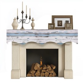 Qehuruxo Wood Grain Fireplace Mantel Scarf Cover Soft Lace Edge Fireplace Tablecloth Stylish Home Decor Mantel Shelf Top Cover to Keep Your Space Cozy and Chic