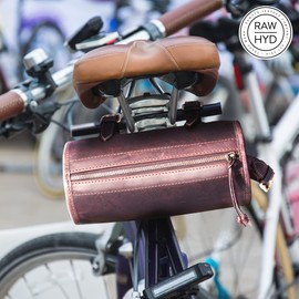 Leather Handlebar Bags for Bicycles – Leather Bicycle Bags for Handlebars - Cycling Accessories to Store Phone, Keys, & More – Travel Bike Frame Bag - Bike Pouch for Handlebars 9.4" L x 4.5" W