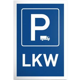 DankeDir! Parking Truck - 30 x 20 cm Plastic Sign - Funny Sign for Truck Drivers - Gift Idea for Professional Drivers - Weatherproof Decoration for Parking and Garage