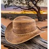 HADZAM Elephant Skin Themed Australian Style Leather Cowboy hat Shapeable