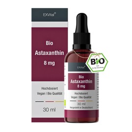 Organic Astaxanthin Drops, 8 mg Astaxanthin per Daily Dose, High Dose & Vegan - 100% Natural Astaxanthin - High Bioavailability - Laboratory Tested, 30 ml