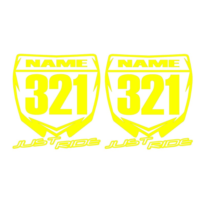 JUST RIDE Motocross Number Plate Replica Decal Stickers YZ