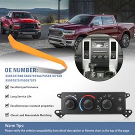 P55056569AC Front A/C Heater Climate Control Module Fits for 2006-2008 Ram 1500 2500 3500, 2008-2011 Dakota Replace P55056569AD, 55056569AE