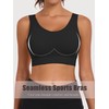Vinfact 3 Pack Striped Sports Bras for Women Removable Padded