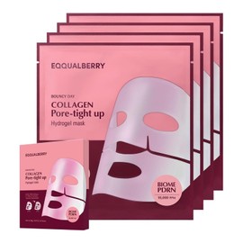 EQQUALBERRY Mascarilla Facial en Lámina Collagen PDRN Mask - Coreana con Colágeno, PDRN, Péptidos y Ácido Hialurónico, Hidratante                     