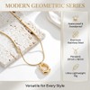 ALFISO Chunky Gold Necklace for Women, 14K Gold Plated Geometric
