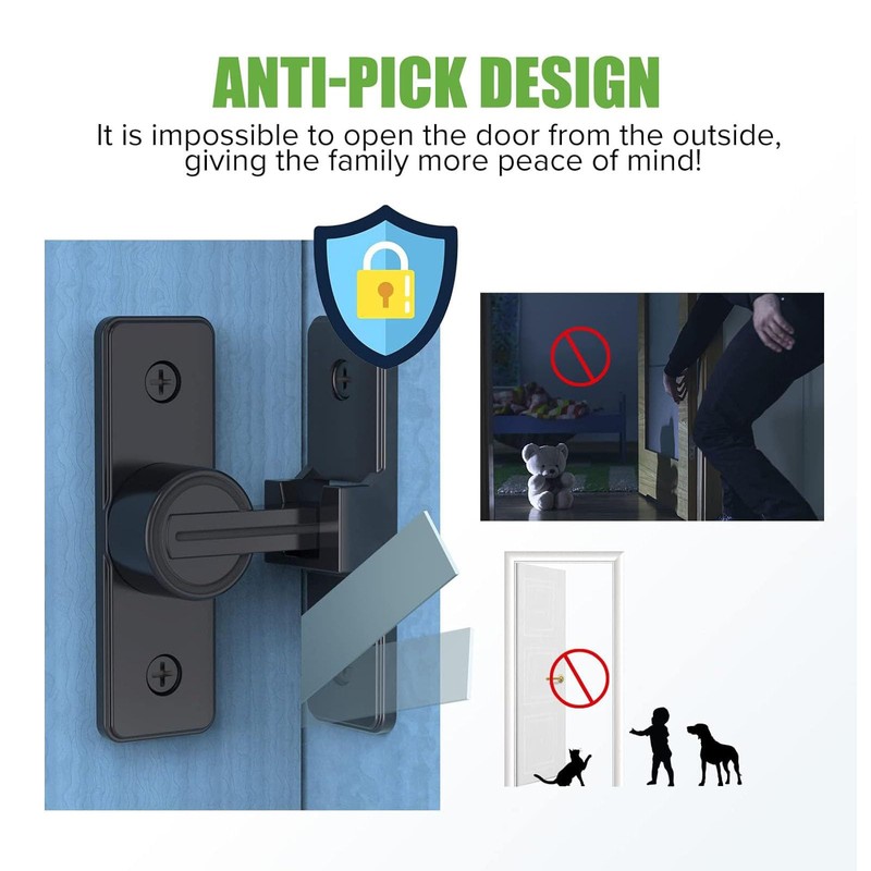 Betensh Sliding Door Lock 90 Degree Flip Door Lock Screw