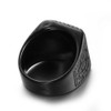 HIJONES Men'S Stainless Steel With Big Red Stone Black Ring