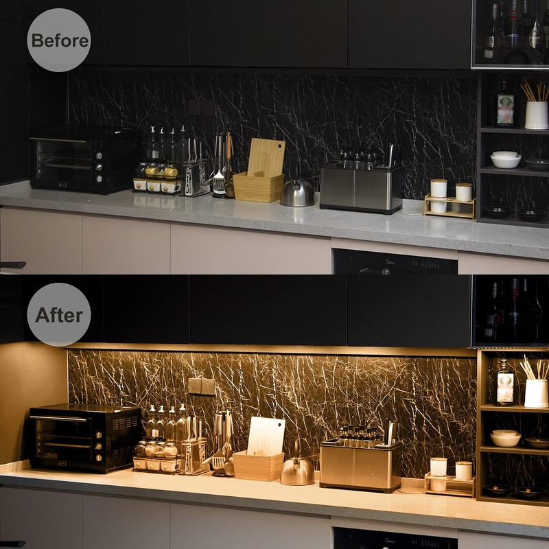Litever Under Cabinet LED Lights Kit Dimmable by AC in-Wall