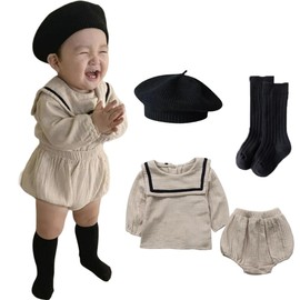 Icyrain Baby Suit, Boys and Girls, Set Up, Baby Shower, Long Sleeve, Top and Bottom Set, Kindergarten Entrance Ceremony, Suit, Sailor Uniform, Formal Rompers, Children, Pumpkin Pants, Birthday,
