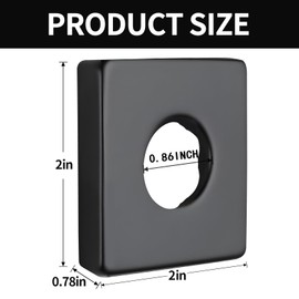 Black Square Shower Arm Flange - RP51034BL Compatible Brass Escutcheon Cover Plate for Tub & Shower Faucets