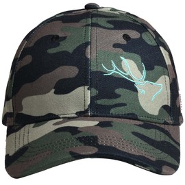 EDTREK Womens Performance Cap Hat with Ponytail Hole - Camo and Blaze Orange Hunting Hats (Woodlands Camo)