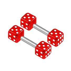 KJM FASHION 2pcs 16 1/4 Gauge 6mm 3mm Straight Stainless Steel Eyebrow Cartilage Earrings Jewelry See More Colors, Acrylic, Stainless Steel, Steel