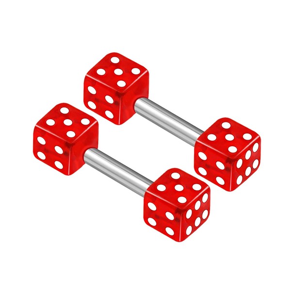 KJM FASHION 2pcs 16 1/4 Gauge 6mm 3mm Straight Stainless