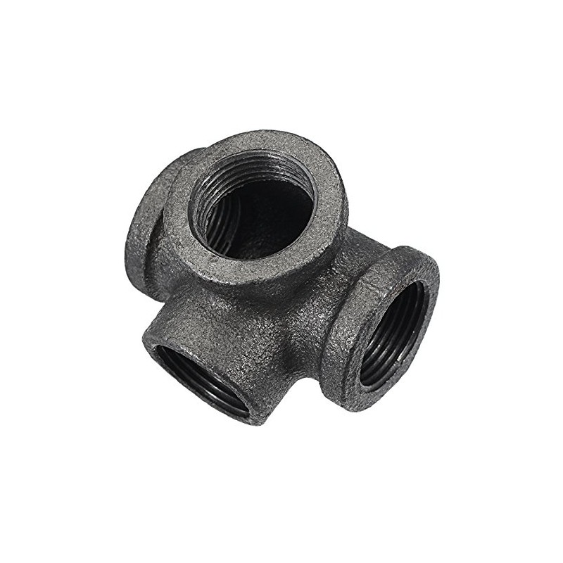 TuToy 1/2' 3/4' 1' 4 Way Pipe Fitting Malleable Iron