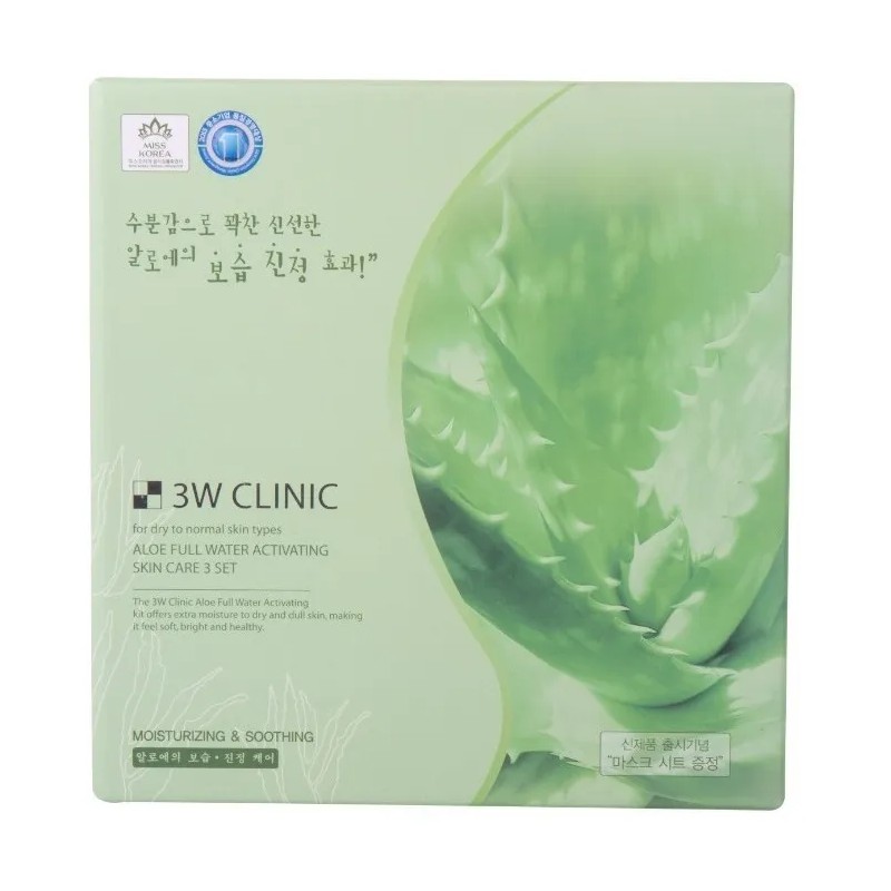 Set 3W Clinic Aloe Vera Skincare Coreano Día/Noche Piel Seca