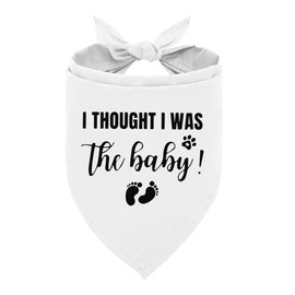 I Thought I Was The Baby Dog Bandana - Pregnancy Announcement Triangle Scarf for Large Dogs (L)