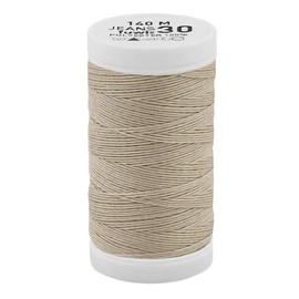 Denim Yarn J30 Sewing Thread Leather Yarn Saddle Yarn Thickness 30, Very Tear-Resistant, 140 Metres (0424 - Beige)