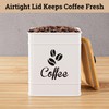 Airtight Coffee Canister - 40 oz Large Iron White Coffee