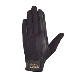 AK Summer Horse Riding Gloves in Soft Leather with Breathable Mesh, Solar Tech (Black, XXS)