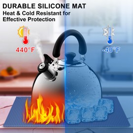 2 Pack 7'' x 7'' Trivets for Hot Dishes, Hot Pads for Kitchen, Silicone Trivets for Hot Pots and Pans, Hot Plates to Protect Table, Heat Resistant Silicone Trivet Grey (Blue, 7"x7")