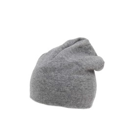 CASH-MERE.CH 100% Cashmere Beanie Hat, Knitted Hat for Women and Teenagers (Can be Worn on Both Sides, One Size), Anthracite / light grey