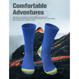 TENYSAF Wool Hiking Socks for Men - Mid weight Mens Crew Merino Wool Athletic Socks for Running Cycling Camping 7-13