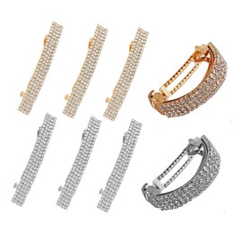 FOMIYES Classic Rhinestone Ponytail Barrette Hairpin Set 8 Pieces for Women Girls Stylish and Decorative Hair Accessory