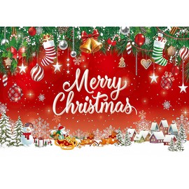 Alltten 7x5ft Merry Christmas Backdrop Christmas Party Decoration Backdrop Christmas Photo Backdrop Winter New Year Xmas Eve Family Party Decoration Supplies F105