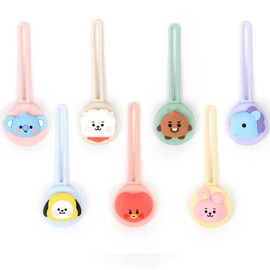 BT21 Little Buddy AirTag Case with All in One Silicon Strap, Secure Holder Protective Cover for Air Tag with Scratch Resistance Accessory (SHOOKY)