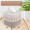 Natural Boho Tissue Box Cover: Handwoven Square Holder with Tassel