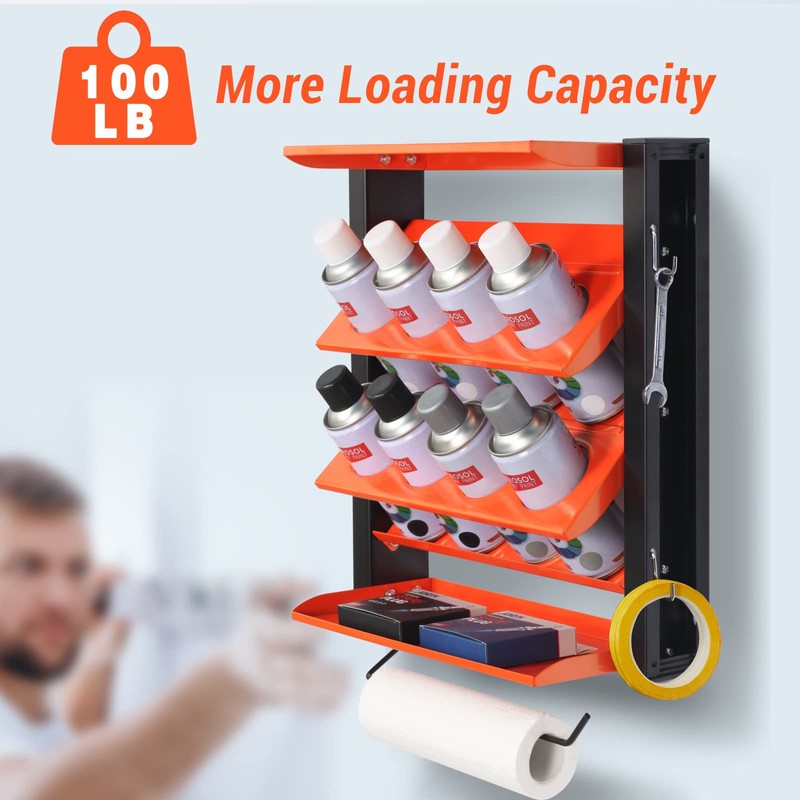 Wallmaster Spray Can Holder, Lube Can Wall Mount Storage Rack