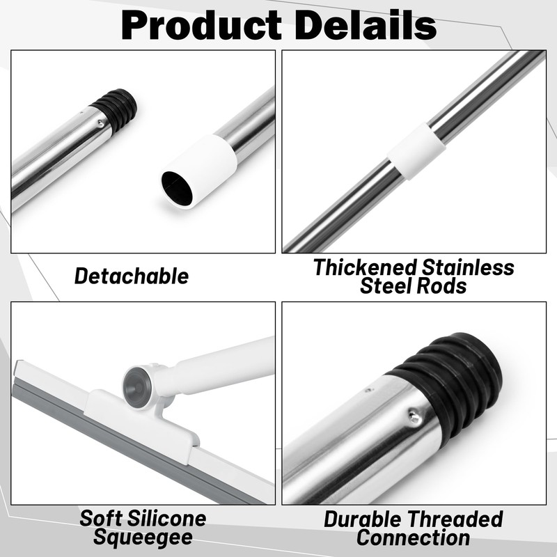 GQIRIL Floor Telescopic Squeegee Broom - Telescoping Shower Squeegee with