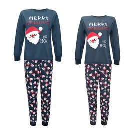 HYCLES Christmas Pyjamas Sets for Adults - Xmas PJS Couple Christmas Pajamas Nightwear for Women and Men Cotton Sleepwear Xmas Elk Pajama Outfits Clothes Blue XXL