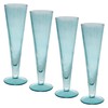 Karma Catalina Footed Champagne Flute Teal Set Of Four